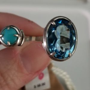 NWT Brighton open ring. Blue topaz and turquoise